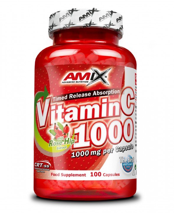 Vitamin C 1000, 100 шт, AMIX. Витамин C. Поддержание здоровья Укрепление иммунитета 