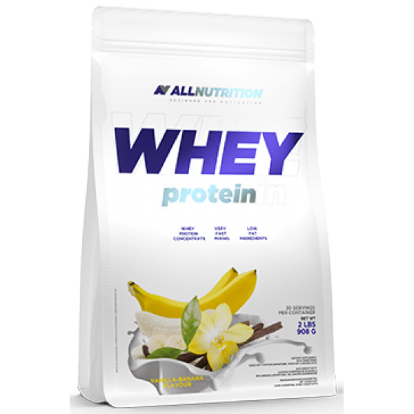 Сывороточный протеин концентрат AllNutrition Whey Protein (900 г) алл нутришн Vanilla Banana,  мл, AllNutrition. Сывороточный концентрат. Набор массы Восстановление Антикатаболические свойства 