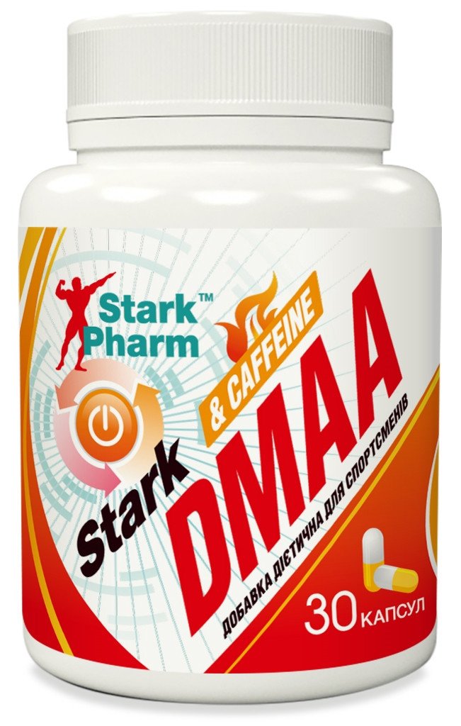 DMAA 100 mg + Caffeine 200 mg Stark Pharm 30 caps,  ml, Stark Pharm. Post Workout. recovery 