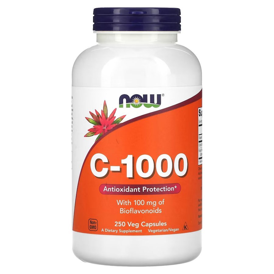 Витамины и минералы NOW Vitamin C-1000 with Bioflavonoids, 250 вегакапсул,  ml, Now. Vitamins and minerals. General Health Immunity enhancement 