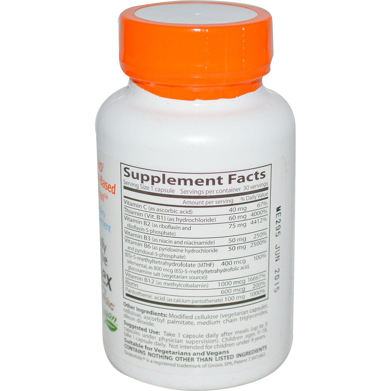 Полностью Активированный Комплекс Витаминов Группы В, Quatrefolic, Doctor's Best, 30 гелевых капсул,  ml, Doctor's BEST. Vitamin B