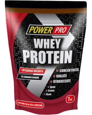 Протеин Power Pro Whey Protein, 1 кг Вишня в шоколаде,  мл, Power Pro. Протеин. Набор массы Восстановление Антикатаболические свойства 