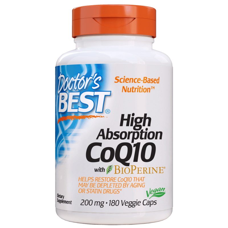 Витамины и минералы Doctor's Best CoQ10 BioPerine 200 mg, 180 вегакапсул,  мл, Doctor's BEST. Витамины и минералы. Поддержание здоровья Укрепление иммунитета 