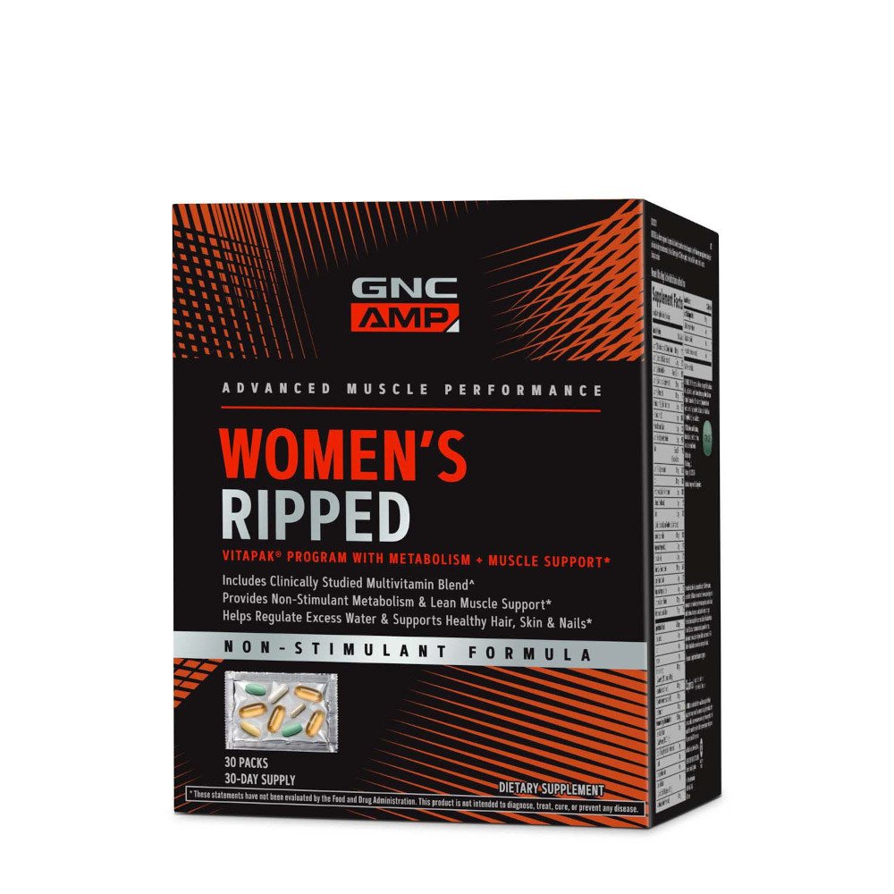 Витамины и минералы GNC AMP Women's Ripped Non Stim Vitapak, 30 пакетиков,  мл, GNC. Витамины и минералы. Поддержание здоровья Укрепление иммунитета 