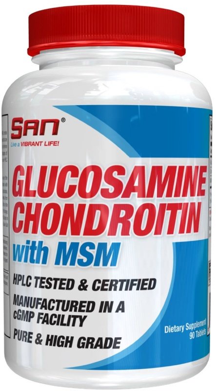 Glucosamine Chondroitin with MSM, 90 шт, San. Хондропротекторы. Поддержание здоровья Укрепление суставов и связок 
