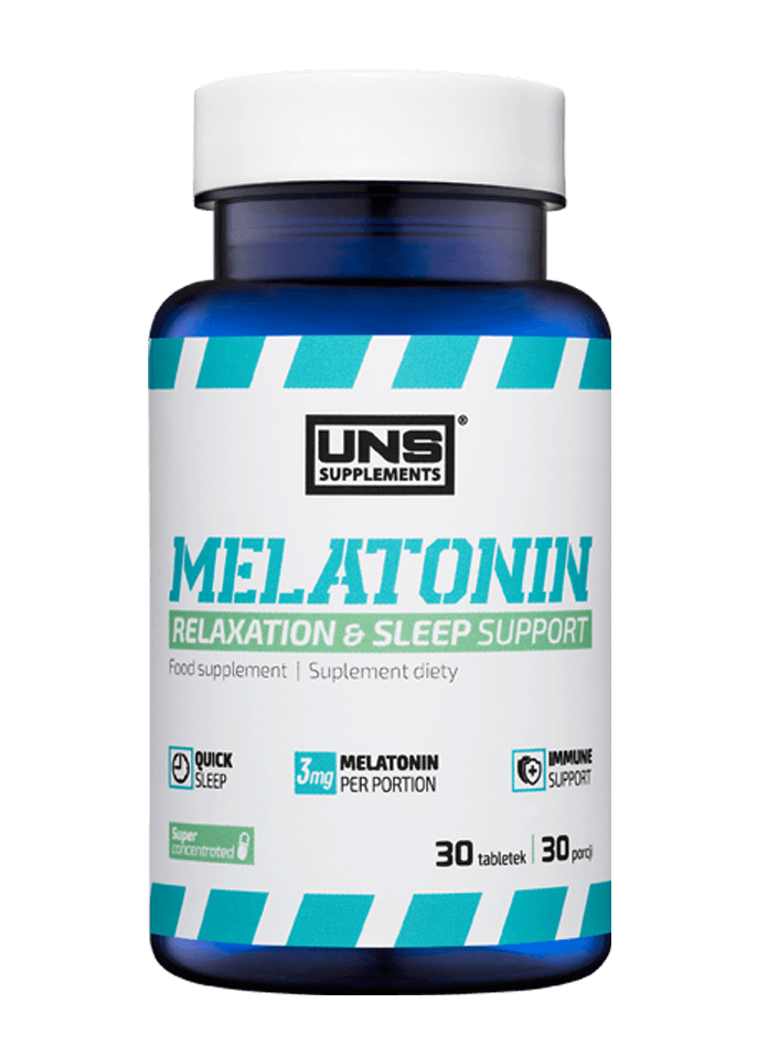 Melatonin 3 mg, 30 шт, UNS. Мелатонин. Улучшение сна Восстановление Укрепление иммунитета Поддержание здоровья 