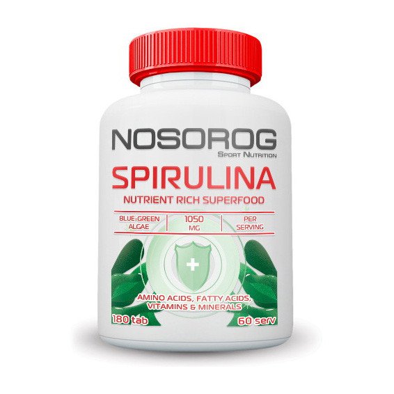 Спирулина NOSOROG Spirulina 180 таблеток,  мл, Nosorog. Спирулина. Поддержание здоровья 