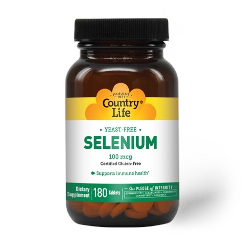Витамины и минералы Country Life Selenium 100 mcg, 180 таблеток,  ml, Country Life. Vitamins and minerals. General Health Immunity enhancement 
