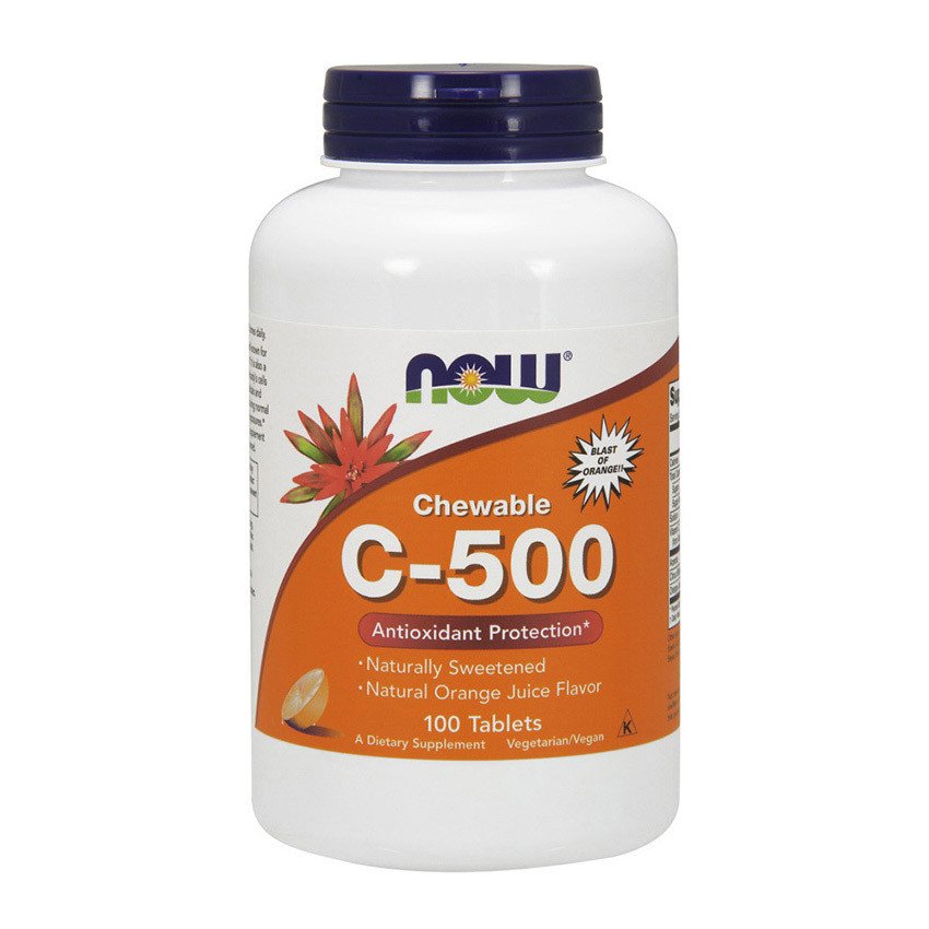 Витамин C Now Foods C-500 chewable (100 таб) нау фудс,  мл, Now. Витамин C. Поддержание здоровья Укрепление иммунитета 