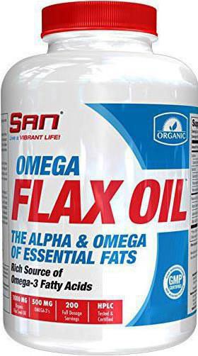 Жирные кислоты SAN Omega Flax Oil, 200 капсул СРОК 10.22,  мл, San. Жирные кислоты (Omega). Поддержание здоровья 