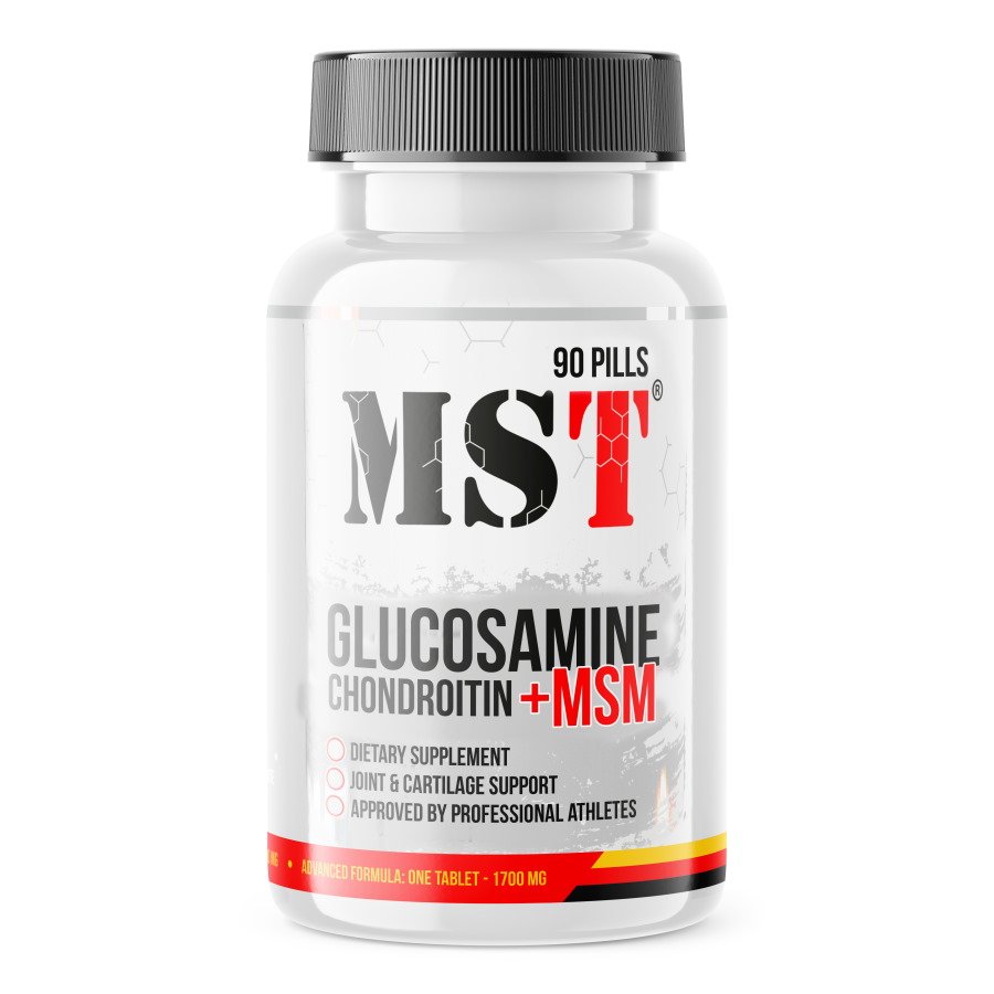 Для суставов и связок MST Glucosamine Chondroitin MSM, 90 таблеток,  ml, MST Nutrition. For joints and ligaments. General Health Ligament and Joint strengthening 