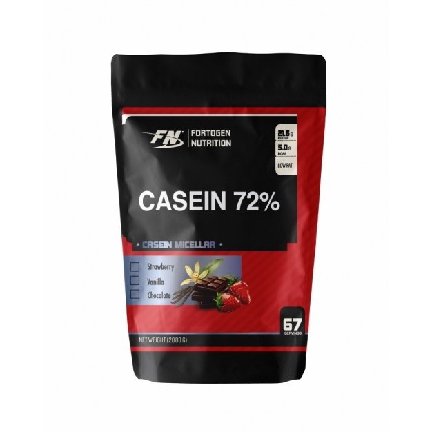 Протеин Fortogen Nutrition Casein Protein 72%, 2 кг Клубника,  мл, Фортоген. Казеин. Снижение веса 