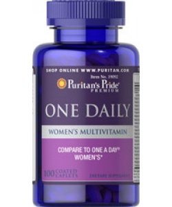 One Daily Women's Multivitamin, 100 шт, Puritan's Pride. Витаминно-минеральный комплекс. Поддержание здоровья Укрепление иммунитета 