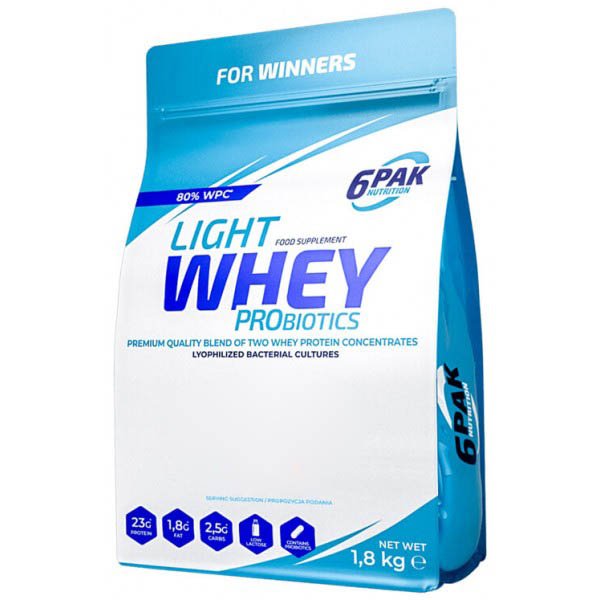 Light Whey Probiotic, 1800 g, 6PAK Nutrition. Proteína de suero de leche. recuperación Anti-catabolic properties Lean muscle mass 
