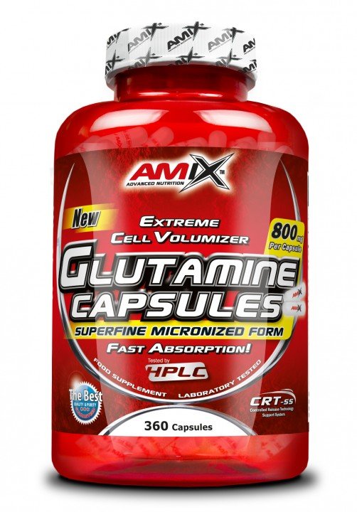 Glutamine Capsules, 360 pcs, AMIX. Glutamine. Mass Gain स्वास्थ्य लाभ Anti-catabolic properties 