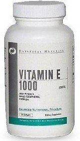 Vitamin E 1000, 50 шт, Universal Nutrition. Витамин E. Поддержание здоровья Антиоксидантные свойства 