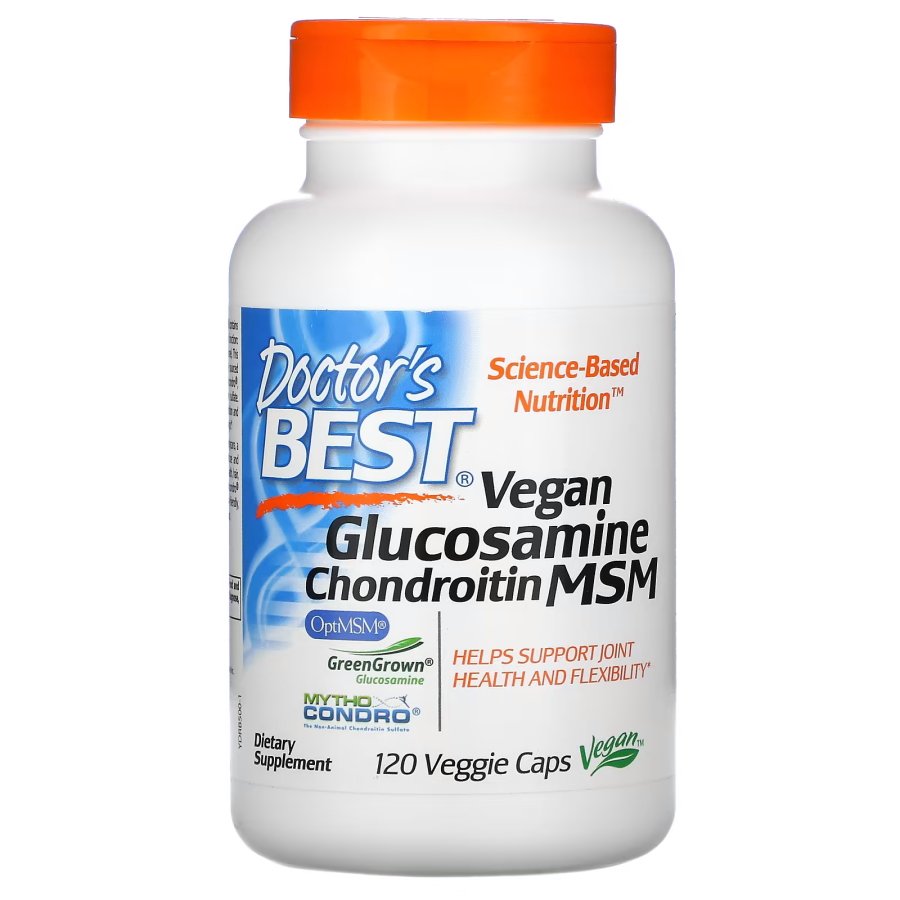 Doctor's BEST Для суставов и связок Doctor's Best Vegan Glucosamine Chondroitin MSM, 120 вегакапсул, , 