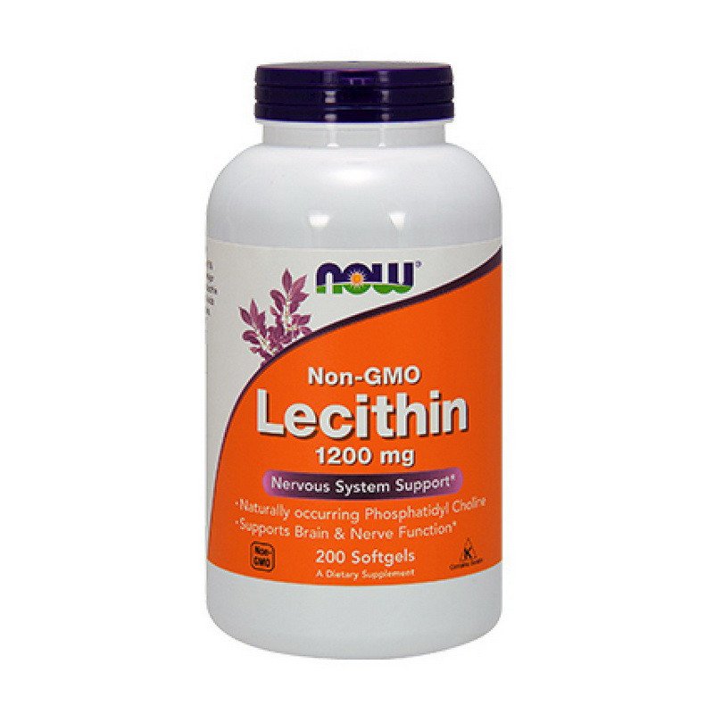 Лецитин Now Foods  Lecithin 1200 mg (200 капс) нау фудс,  мл, Now. Лецитин. Поддержание здоровья 
