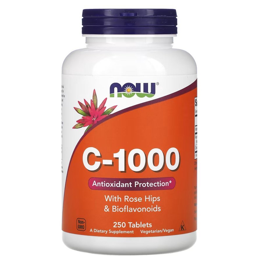 Витамины и минералы NOW Vitamin C-1000 with Rose Hips &amp; Bioflavonoid, 250 таблеток,  ml, Now. Vitamins and minerals. General Health Immunity enhancement 