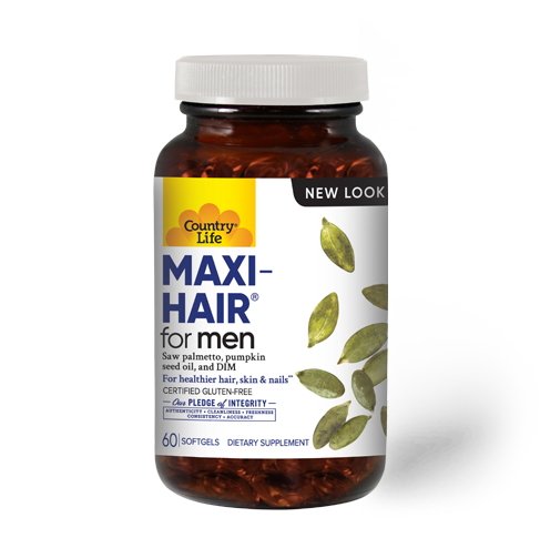 Витамины и минералы Country Life Maxi-Hair For Men, 60 капсул,  мл, Country Life. Витамины и минералы. Поддержание здоровья Укрепление иммунитета 
