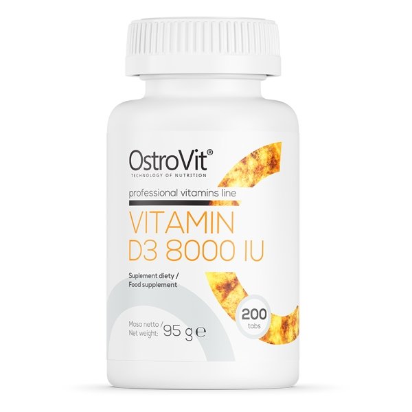 Витамины и минералы OstroVit Vitamin D3 8000 IU, 200 таблеток,  мл, OstroVit. Витамины и минералы. Поддержание здоровья Укрепление иммунитета 
