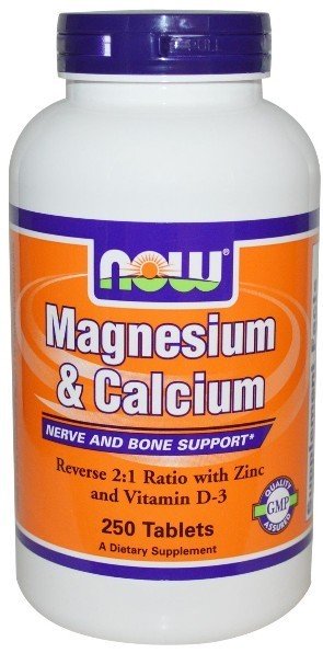 Magnesium & Calcium, 250 pcs, Now. Vitamin Mineral Complex. General Health Immunity enhancement 