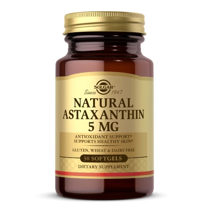 Витамины и минералы Solgar Natural Astaxanthin 5 mg, 30 капсул,  ml, Solgar. Vitamins and minerals. General Health Immunity enhancement 