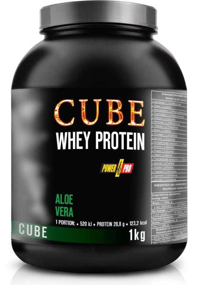 Протеин Power Pro CUBE Whey Protein, 1 кг Алое (банка),  мл, Power Pro. Протеин. Набор массы Восстановление Антикатаболические свойства 