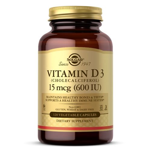 Solgar Solgar Vitamin D3 (Cholecalciferol) 15 mcg 600 IU 120 капс Без вкуса, , 120 капс
