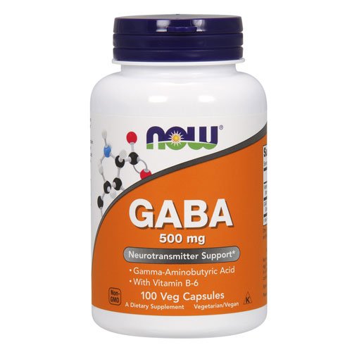 NOW GABA 500 mg Veg Capsules 100 капс Без вкуса,  ml, Now. Suplementos especiales. 