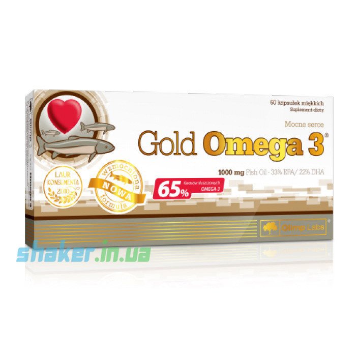 Голд омега 3 Olimp Gold Omega 3 65% (60 капс) рыбий жир олимп,  мл, Olimp Labs. Омега 3 (Рыбий жир). Поддержание здоровья Укрепление суставов и связок Здоровье кожи Профилактика ССЗ Противовоспалительные свойства 