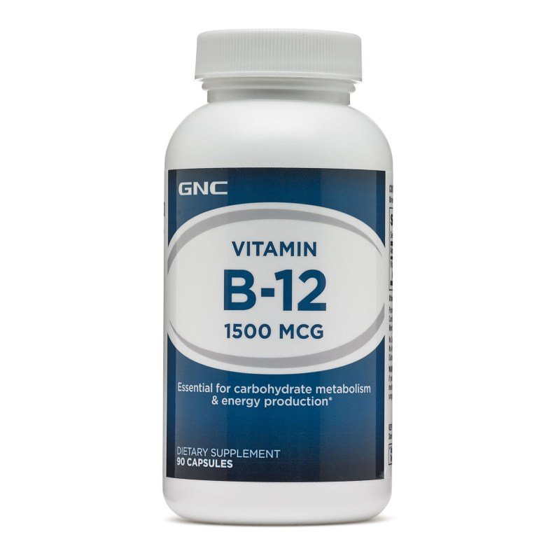 Витамины и минералы GNC Vitamin B-12 1500, 90 капсул,  ml, GNC. Vitamins and minerals. General Health Immunity enhancement 