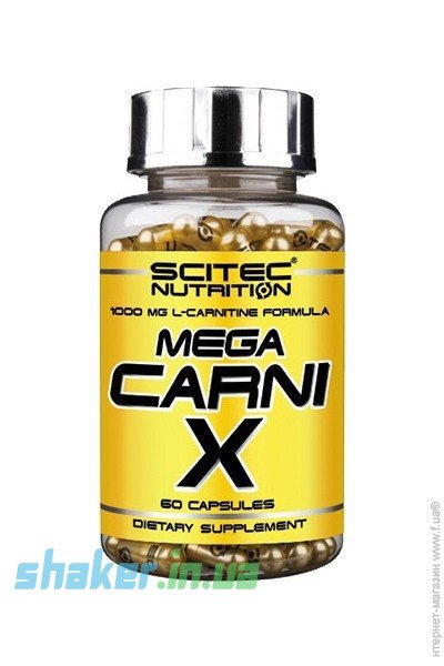 Л-карнитин Scitec Nutrition Mega Carni X (60 капс) скайтек,  мл, Scitec Nutrition. L-карнитин. Снижение веса Поддержание здоровья Детоксикация Стрессоустойчивость Снижение холестерина Антиоксидантные свойства 