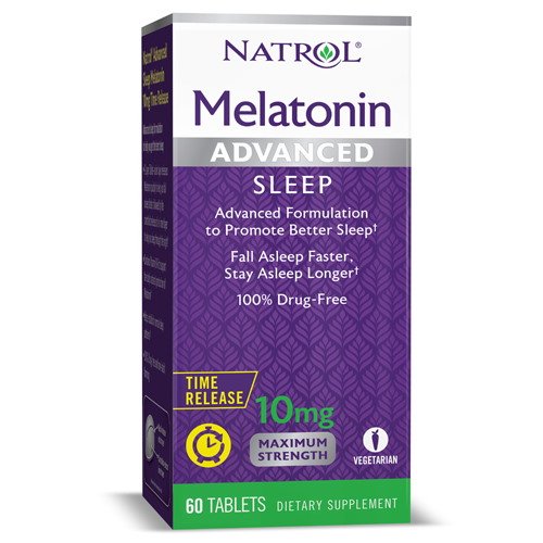 Nanox Восстановитель Natrol Melatonin 10mg Advanced Sleep, 60 таблеток, , 