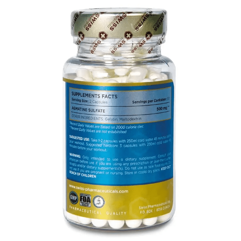 SWISS PHARMACEUTICALS  Agmatine Sulfate 100 шт. / 100 servings,  ml, SWISS PHARMACEUTICALS. Pre Entreno