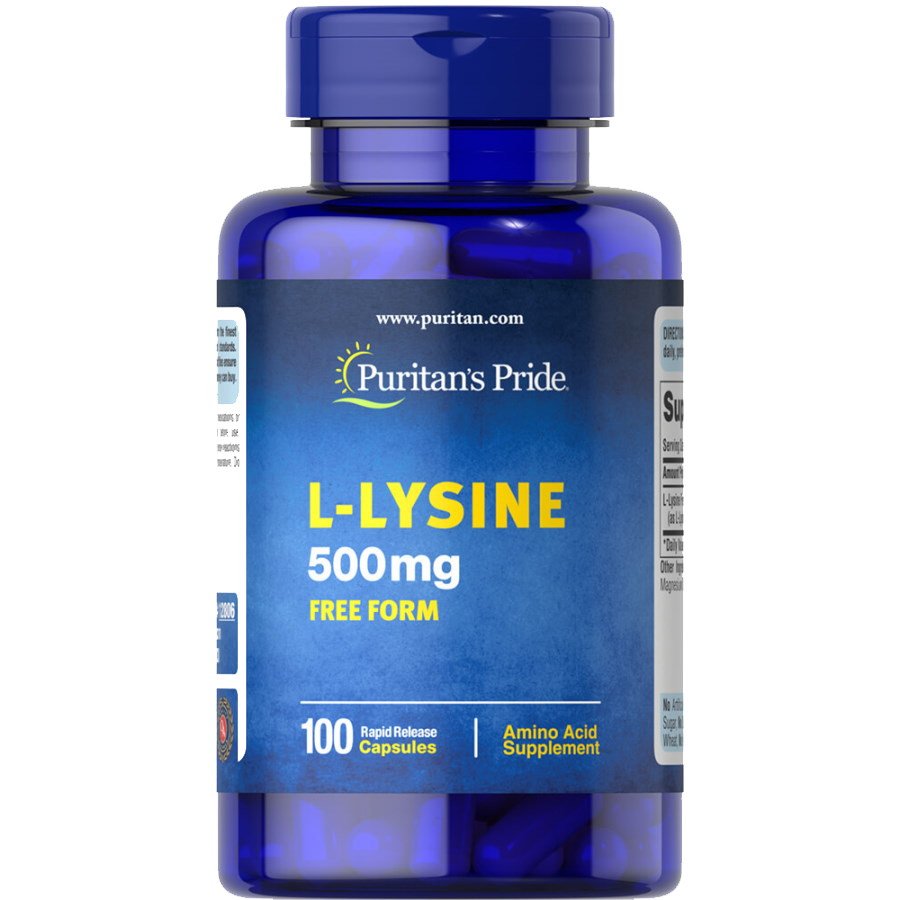 Аминокислота Puritan's Pride L-Lysine 500 mg, 100 капсул,  мл, Puritan's Pride. Аминокислоты. 