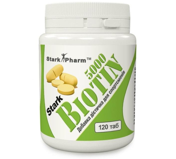 Stark Pharm Biotin 5000 (вітамін B7) Stark Pharm 120 таб, , 