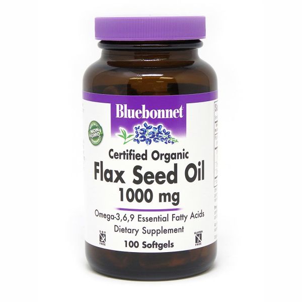 Жирные кислоты Bluebonnet Flax Seed Oil 1000 mg, 100 капсул,  ml, Bluebonnet Nutrition. Fats. General Health 