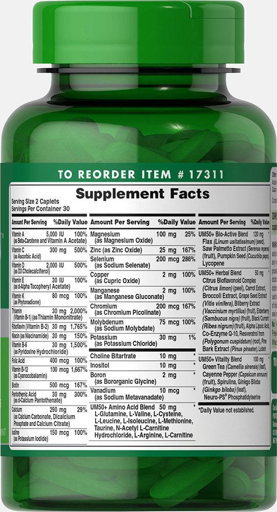 Ultra Man™ 50 Plus60 Caplets,  ml, Puritan's Pride. Vitamins and minerals