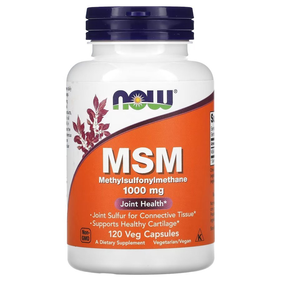 Для суставов и связок NOW MSM 1000 mg, 120 вегакапсул,  мл, Now. Хондропротекторы. Поддержание здоровья Укрепление суставов и связок 