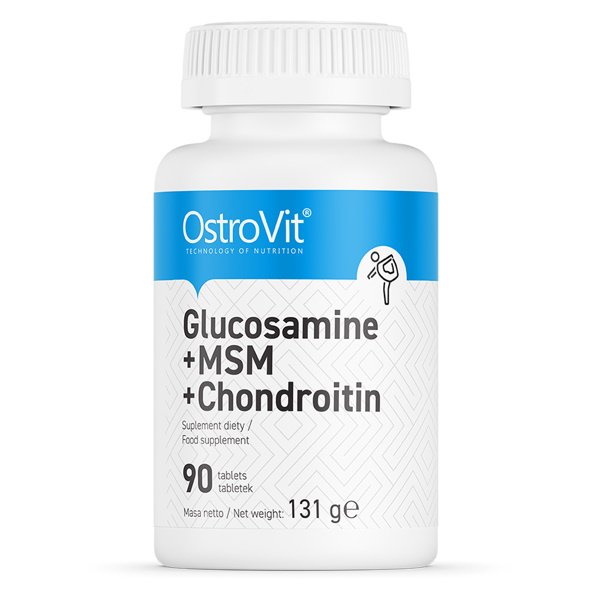 Для суставов и связок Ostrovit Glucosamine+MSM+Chondroitin, 90 таблеток,  мл, Optisana. Хондропротекторы. Поддержание здоровья Укрепление суставов и связок 