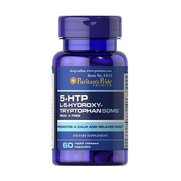 5-HTP 50 mg (Griffonia Simplicifolia)60 Capsules,  мл, Puritan's Pride. Спец препараты. 