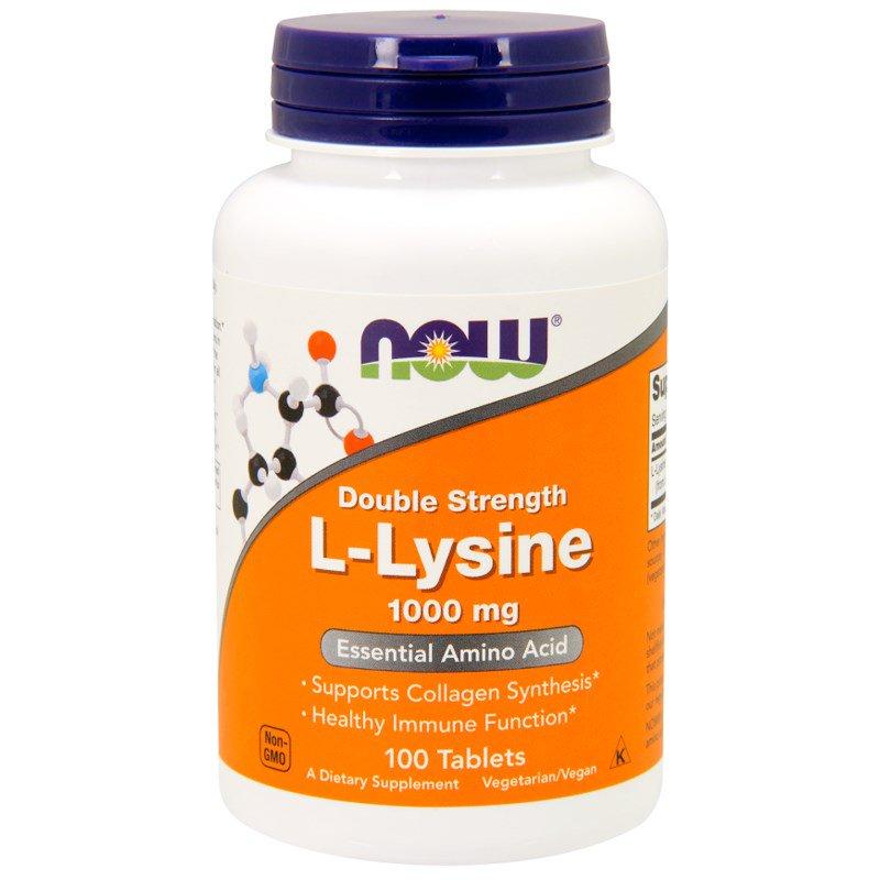 L-Lysine 1,000 mg NOW Foods 100 Tabs,  мл, Now. Аминокислоты. 