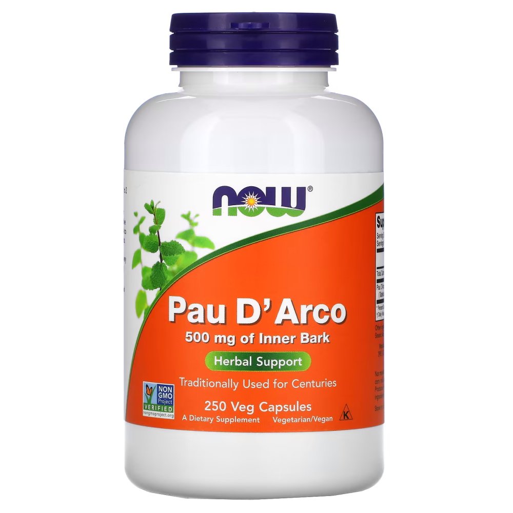 Натуральная добавка NOW Pau D'Arco 500 mg, 250 капсул,  мл, Now. Hатуральные продукты. Поддержание здоровья 