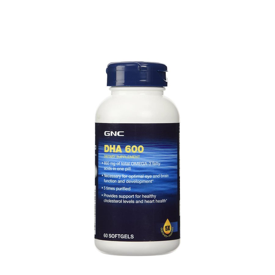 Жирные кислоты GNC DHA 600 mg, 60 капсул,  ml, GNC. Fats. General Health 