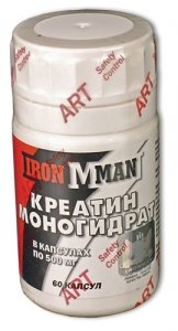 Креатин в капсулах, 60 pcs, Ironman. Creatine monohydrate. Mass Gain Energy & Endurance Strength enhancement 