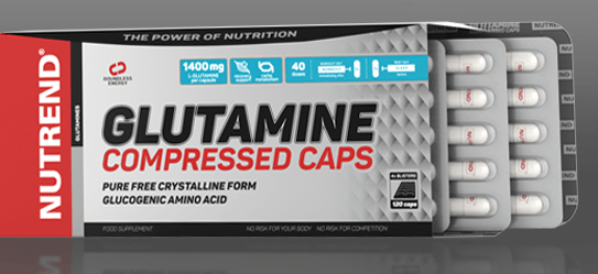 Glutamine Compressed Caps, 120 шт, Nutrend. Глютамин. Набор массы Восстановление Антикатаболические свойства 