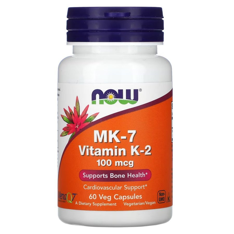 Now Витамины и минералы NOW Vitamin K2 (MK7) 100 mcg, 60 вегакапсул, , 