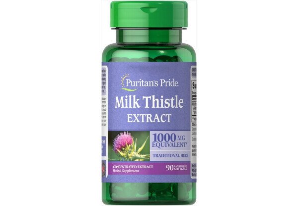 Puritan's Pride Екстракт розторопші Puritan's Pride Milk Thistle 1000 mg 4:1 Extract (Silymarin) 90 Softgels, , 90 шт.