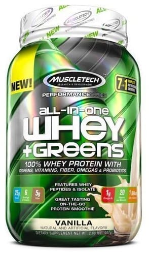 All-In-One Whey Plus Greens, 907 г, MuscleTech. Протеин. Набор массы Восстановление Антикатаболические свойства 